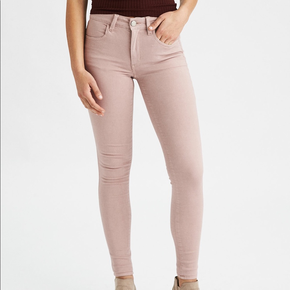 NWOT AEO Pink/Mauve Jeggings